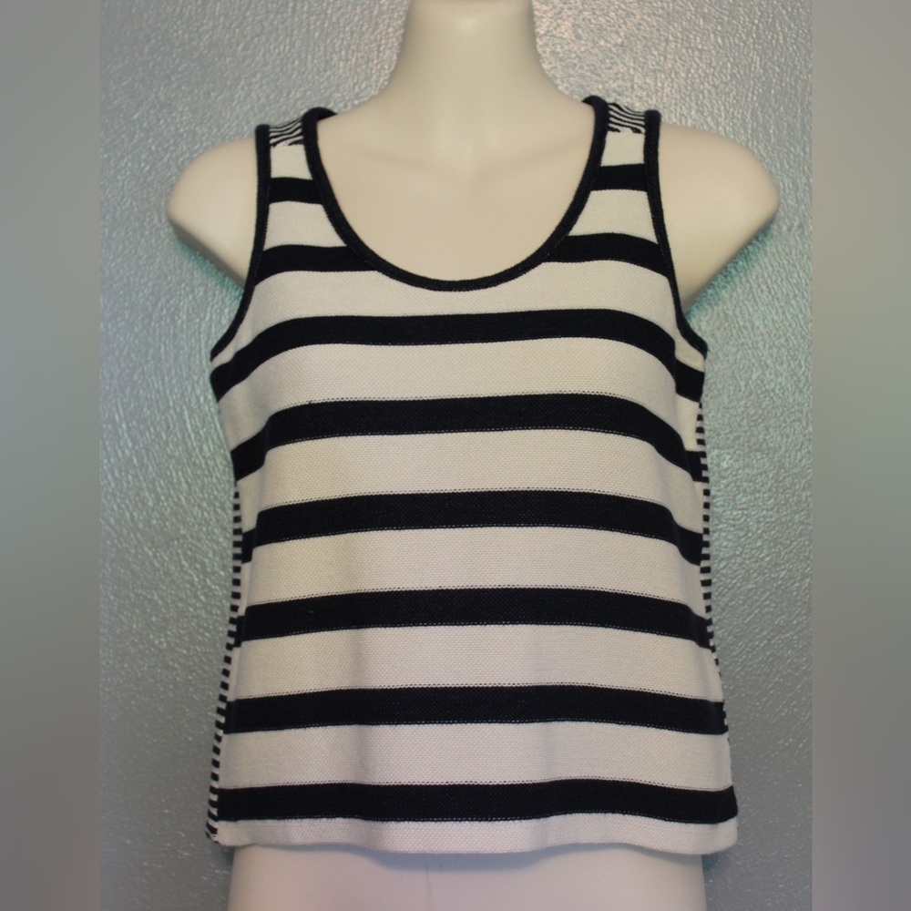 Madewell Cotton Knit Nautical Striped Cropped Tank Top XXS